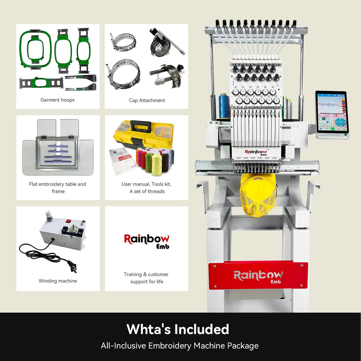 12 Needles Embroidery Machine, Available For Hats T-shirts Hoodies Embroidery