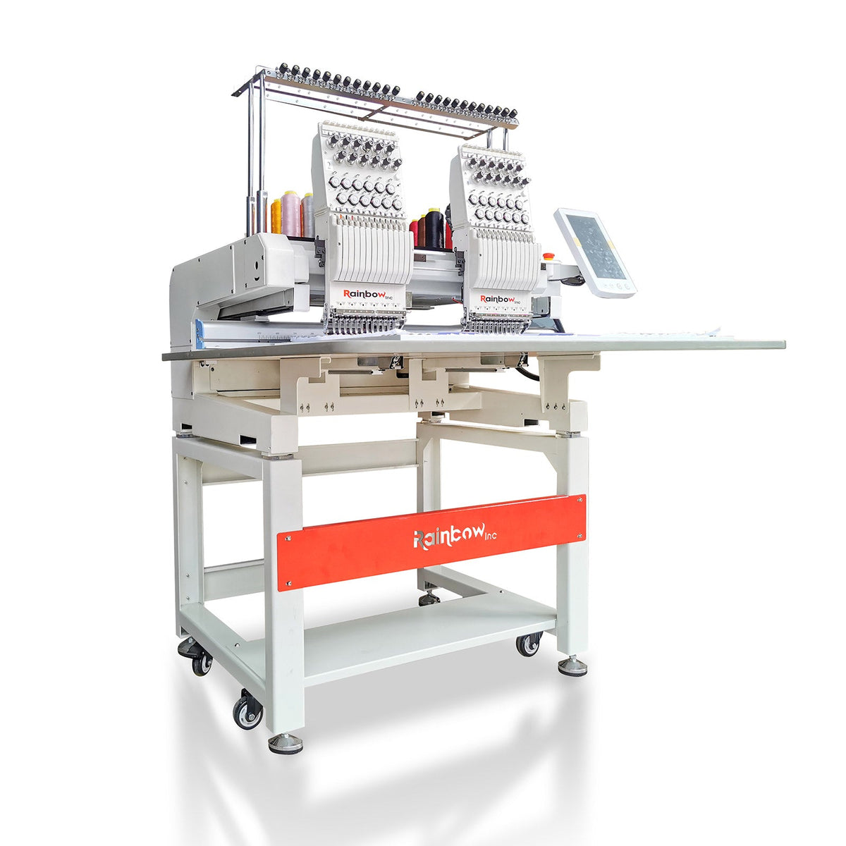 RainbowEmb Dual Heads Computerized 12 Needles Embroidery Machine, Model RBE4050-B12 Industrial 40*50cm(15.7"*19.7") Working Area Each Machine Head