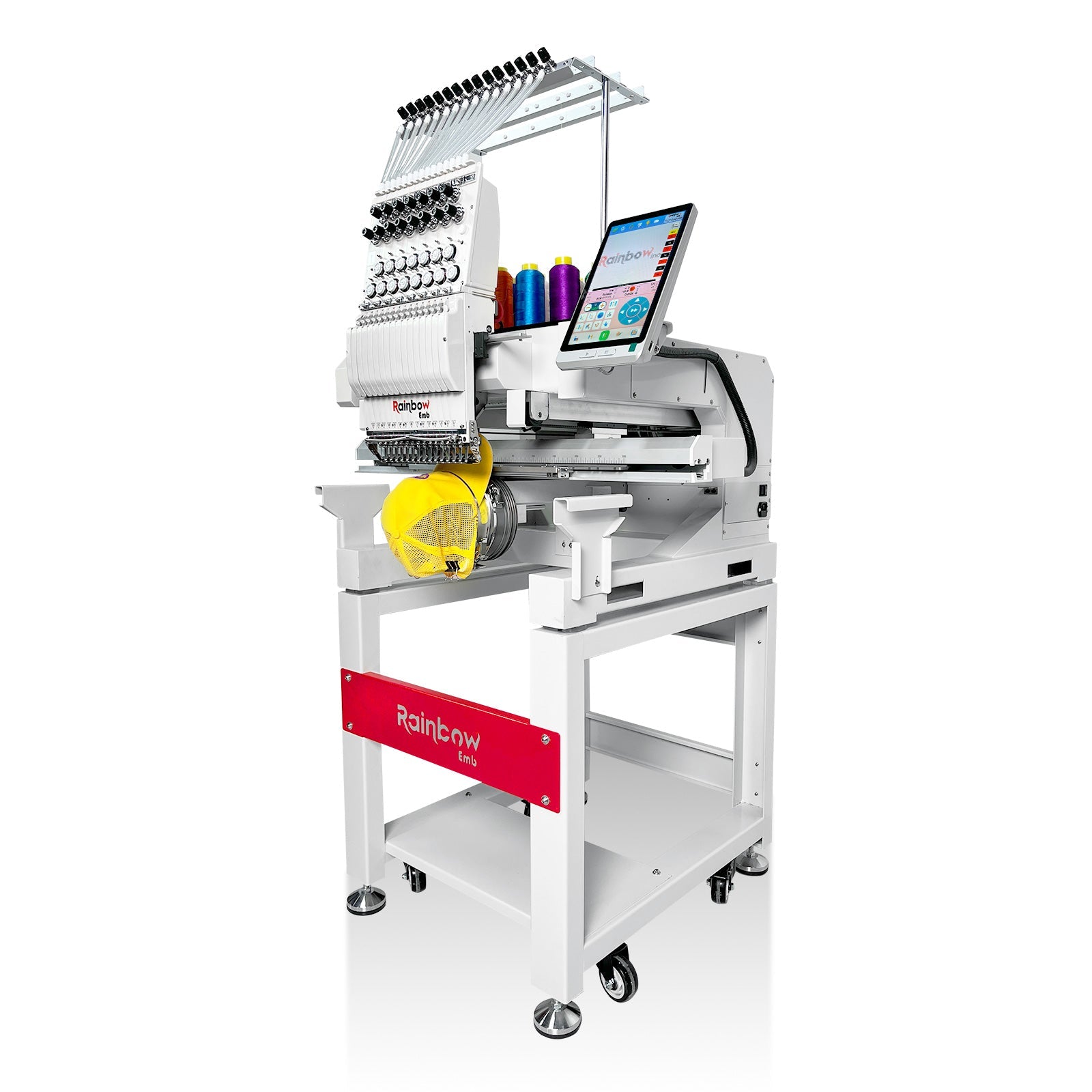 Digital Embroidery Machine for 3D Caps Hats T-shirts Jacket Embroidery With 15 Needles and Auto Trimming